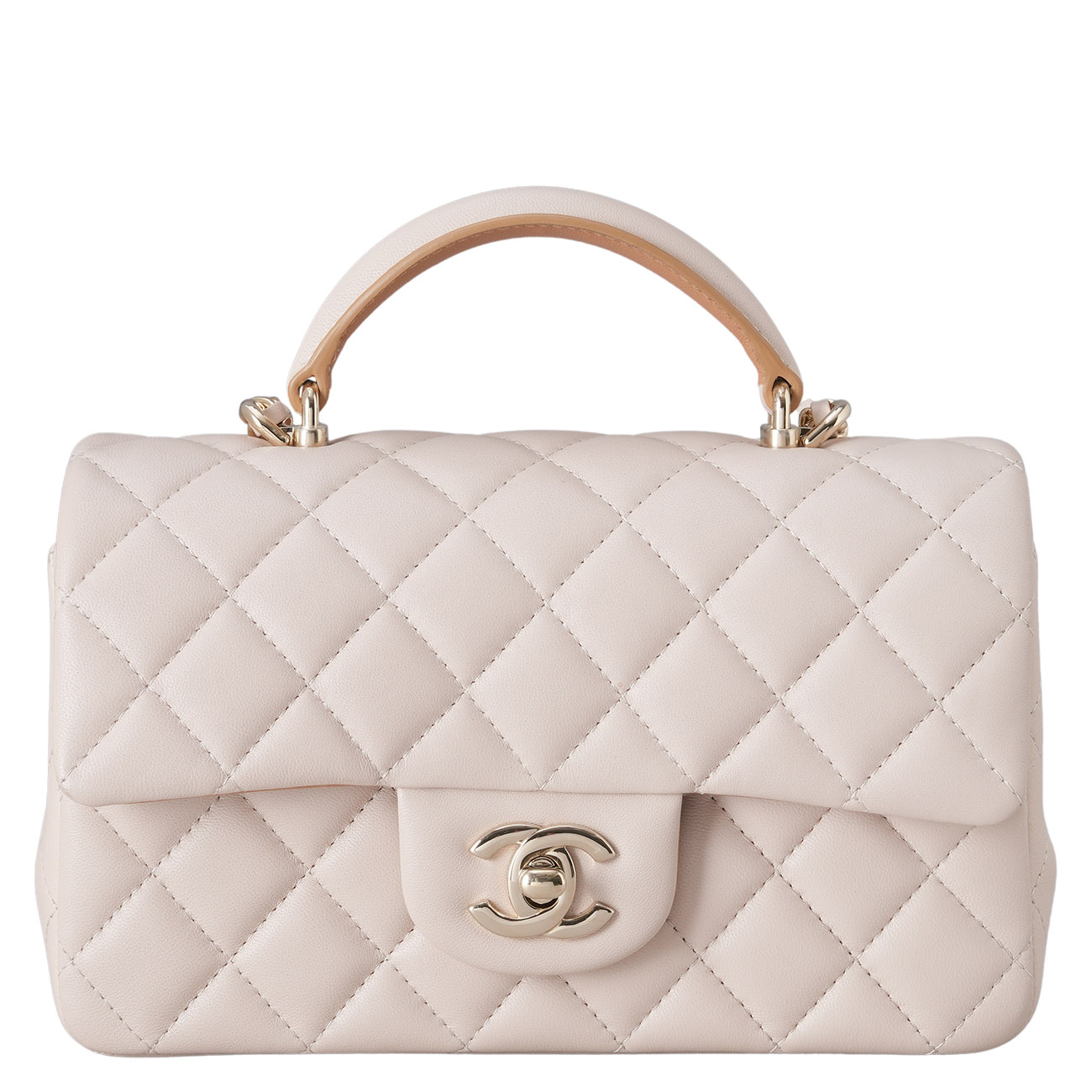CHANEL(USED)샤넬 램스킨 클래식 뉴미니 탑핸들 크로스백