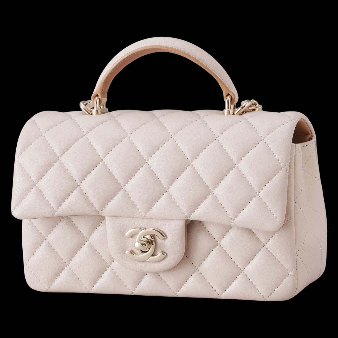 CHANEL(USED)샤넬 램스킨 클래식 뉴미니 탑핸들 크로스백