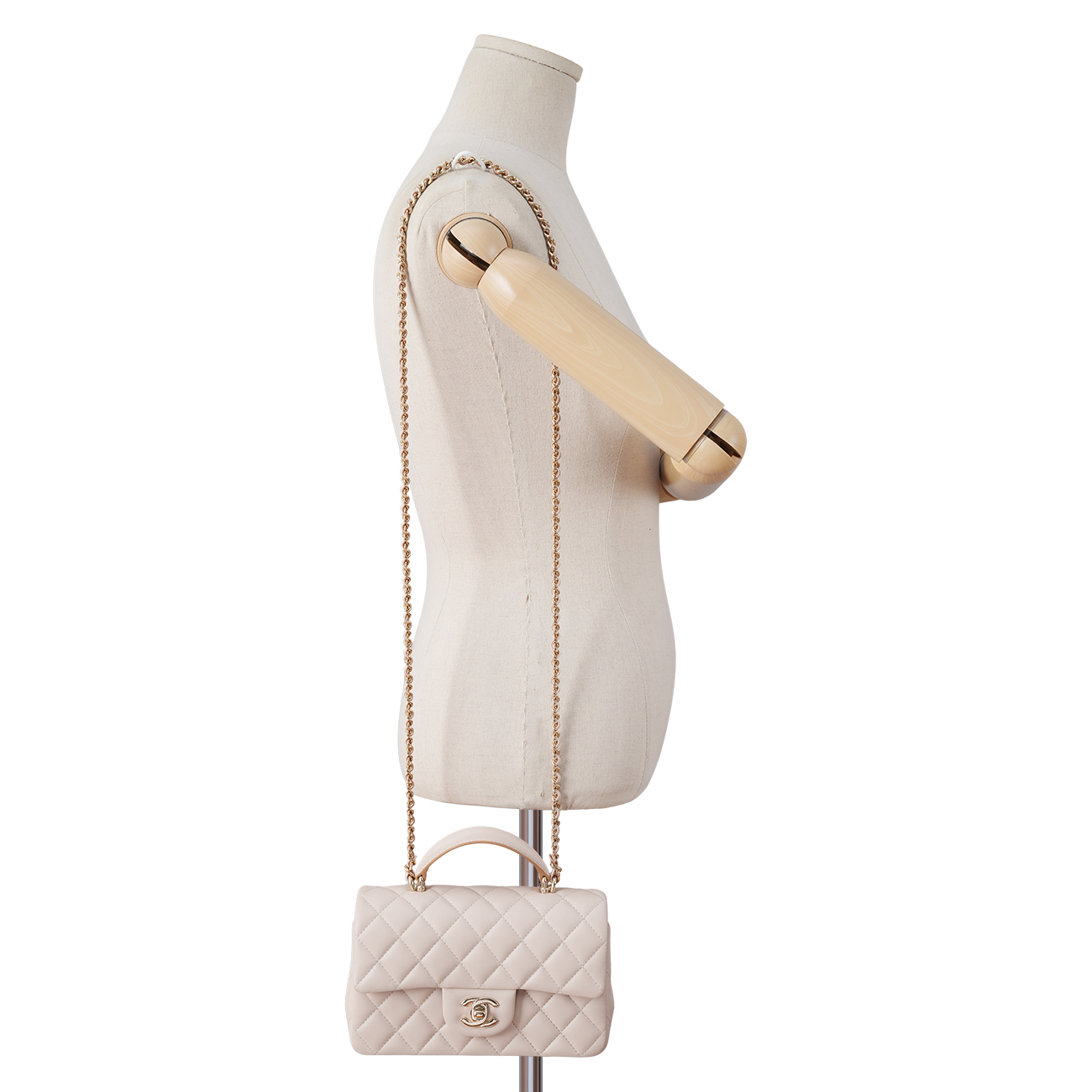 CHANEL(USED)샤넬 램스킨 클래식 뉴미니 탑핸들 크로스백