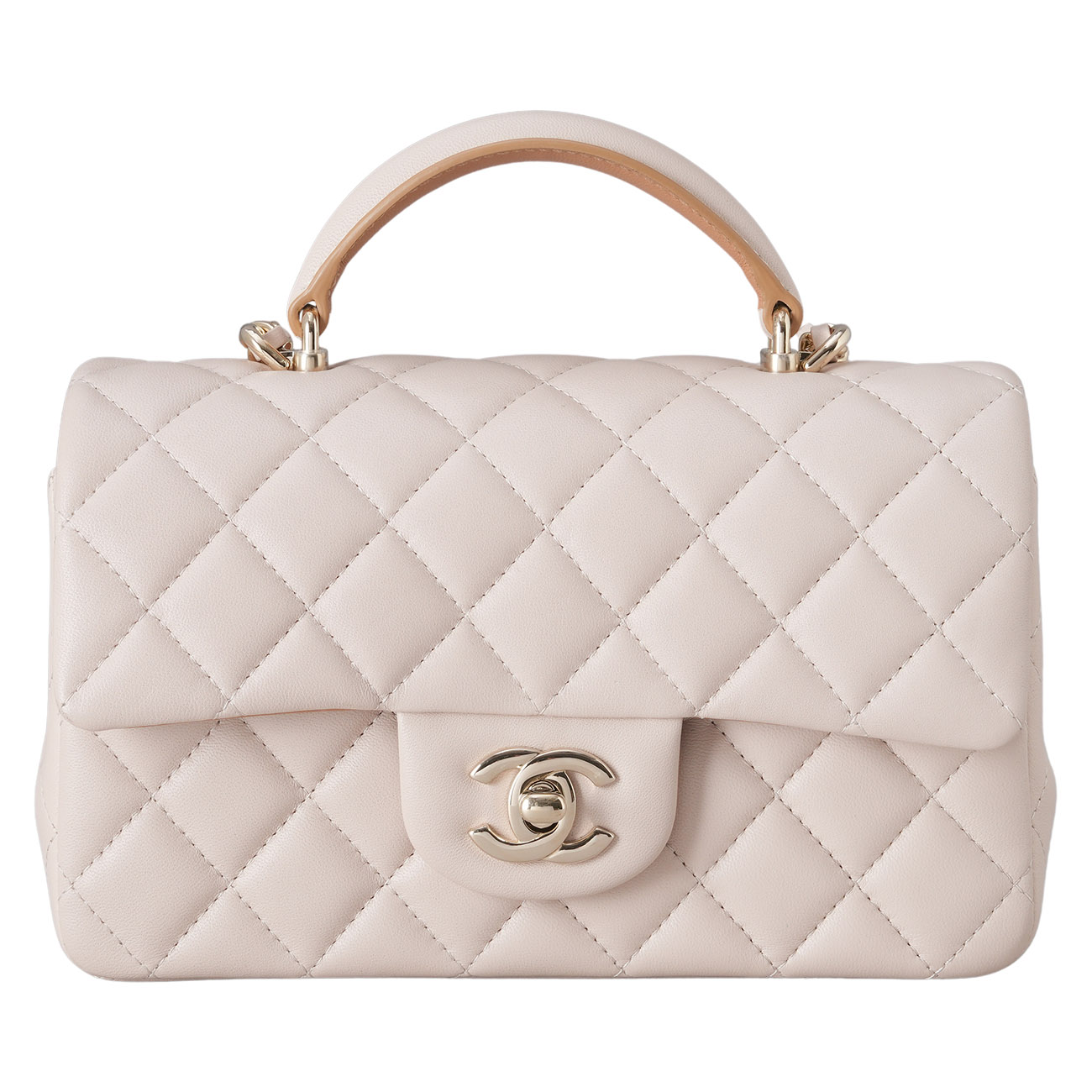 CHANEL(USED)샤넬 램스킨 클래식 뉴미니 탑핸들 크로스백
