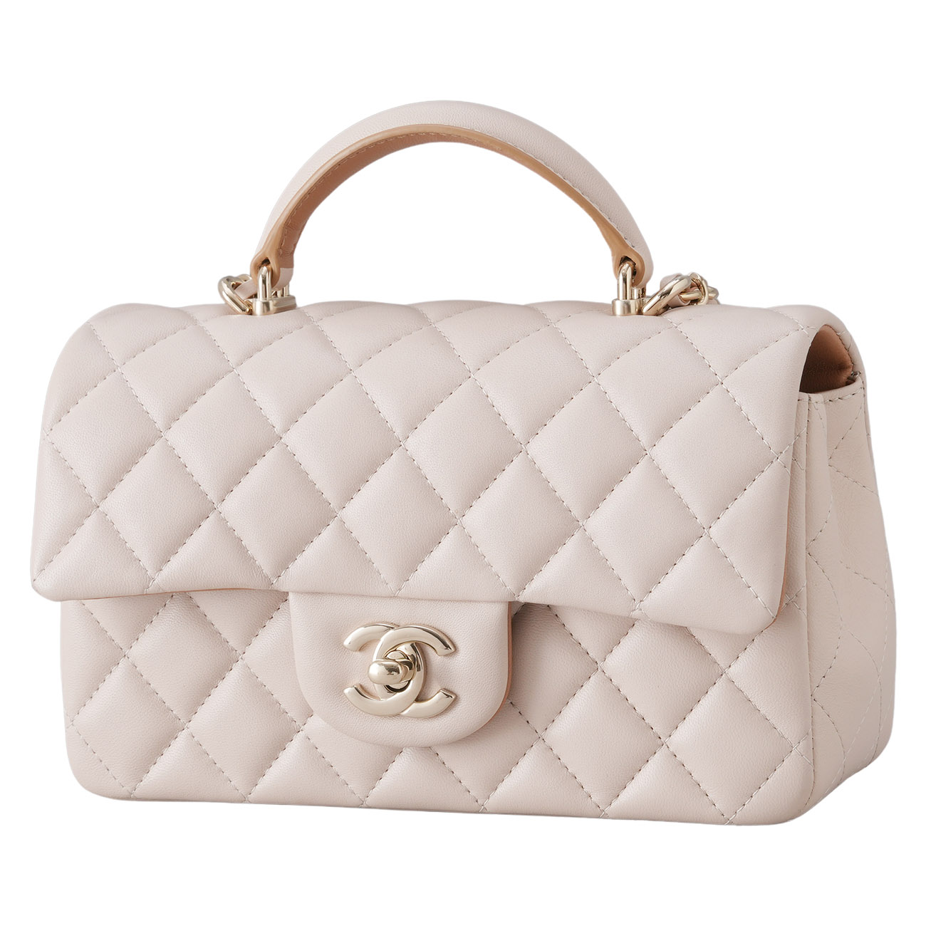 CHANEL(USED)샤넬 램스킨 클래식 뉴미니 탑핸들 크로스백