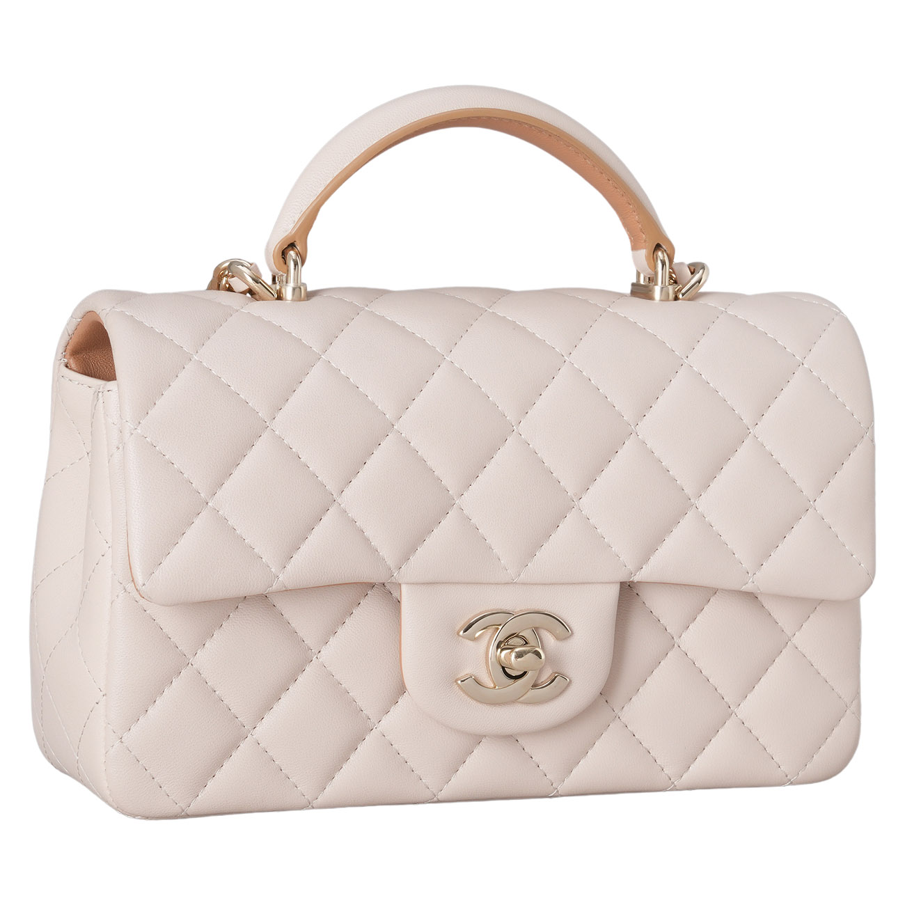 CHANEL(USED)샤넬 램스킨 클래식 뉴미니 탑핸들 크로스백