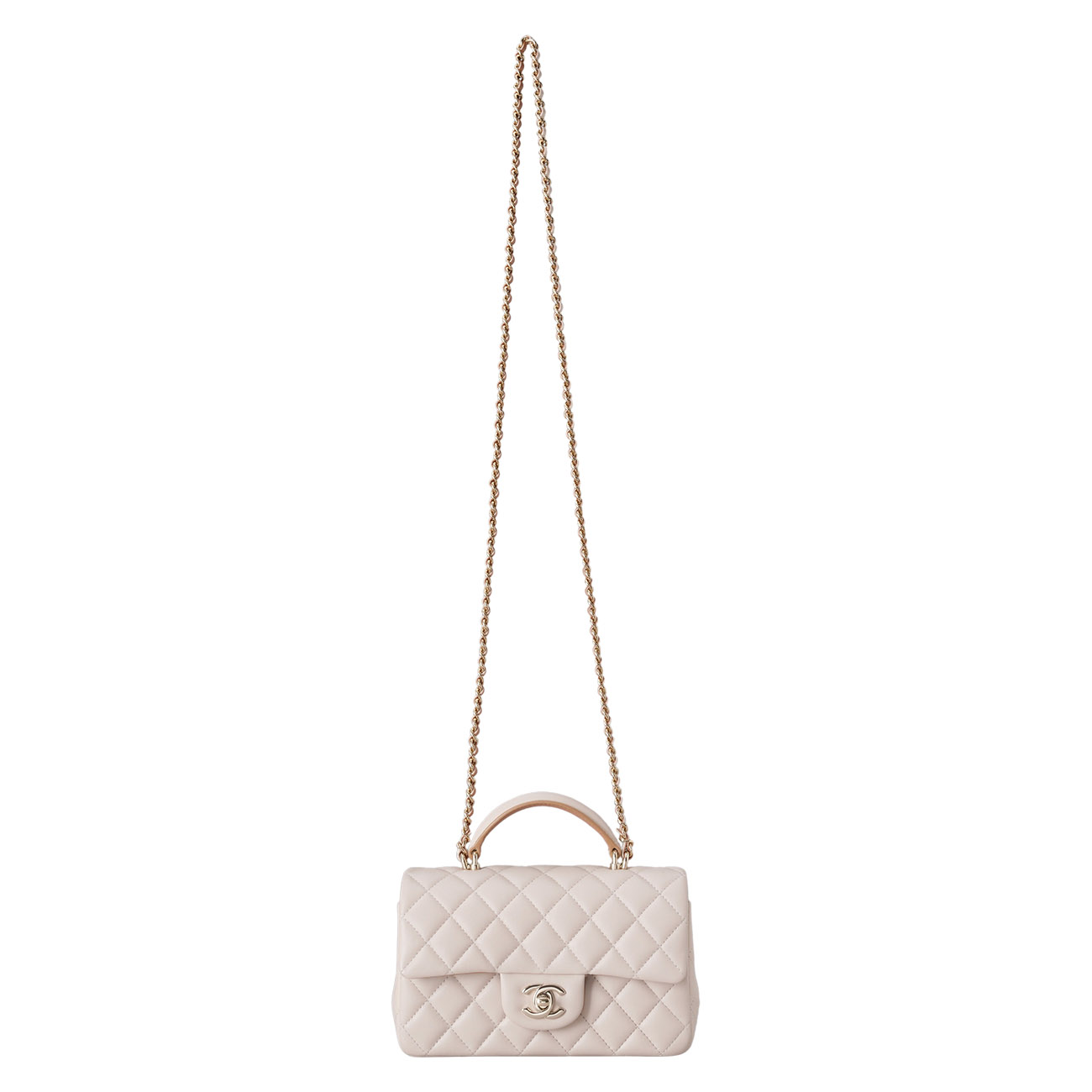 CHANEL(USED)샤넬 램스킨 클래식 뉴미니 탑핸들 크로스백