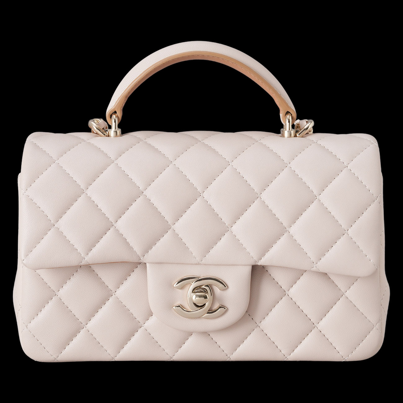 CHANEL(USED)샤넬 램스킨 클래식 뉴미니 탑핸들 크로스백