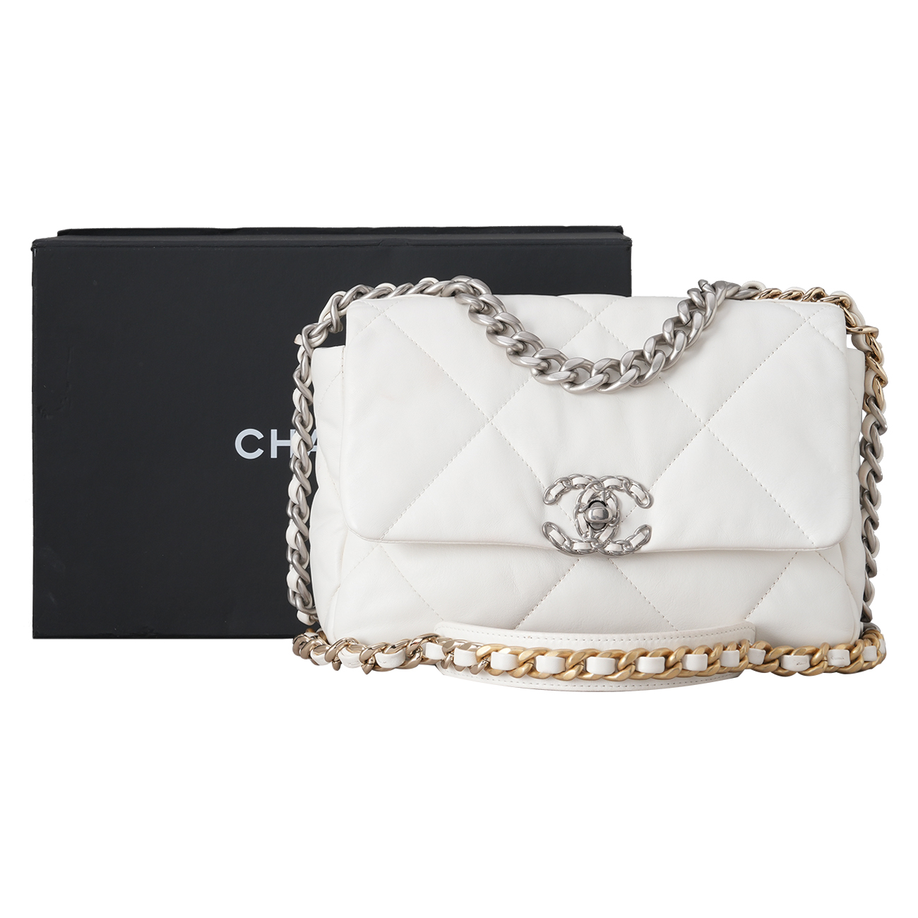 CHANEL(USED)샤넬 19백 미듐 화이트