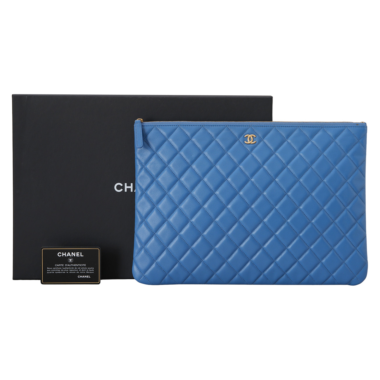 CHANEL(USED)샤넬 A82252 샤넬 클래식 램스킨 클러치 뉴미듐
