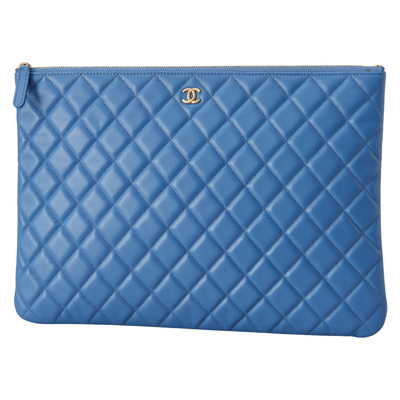 CHANEL(USED)샤넬 A82252 샤넬 클래식 램스킨 클러치 뉴미듐