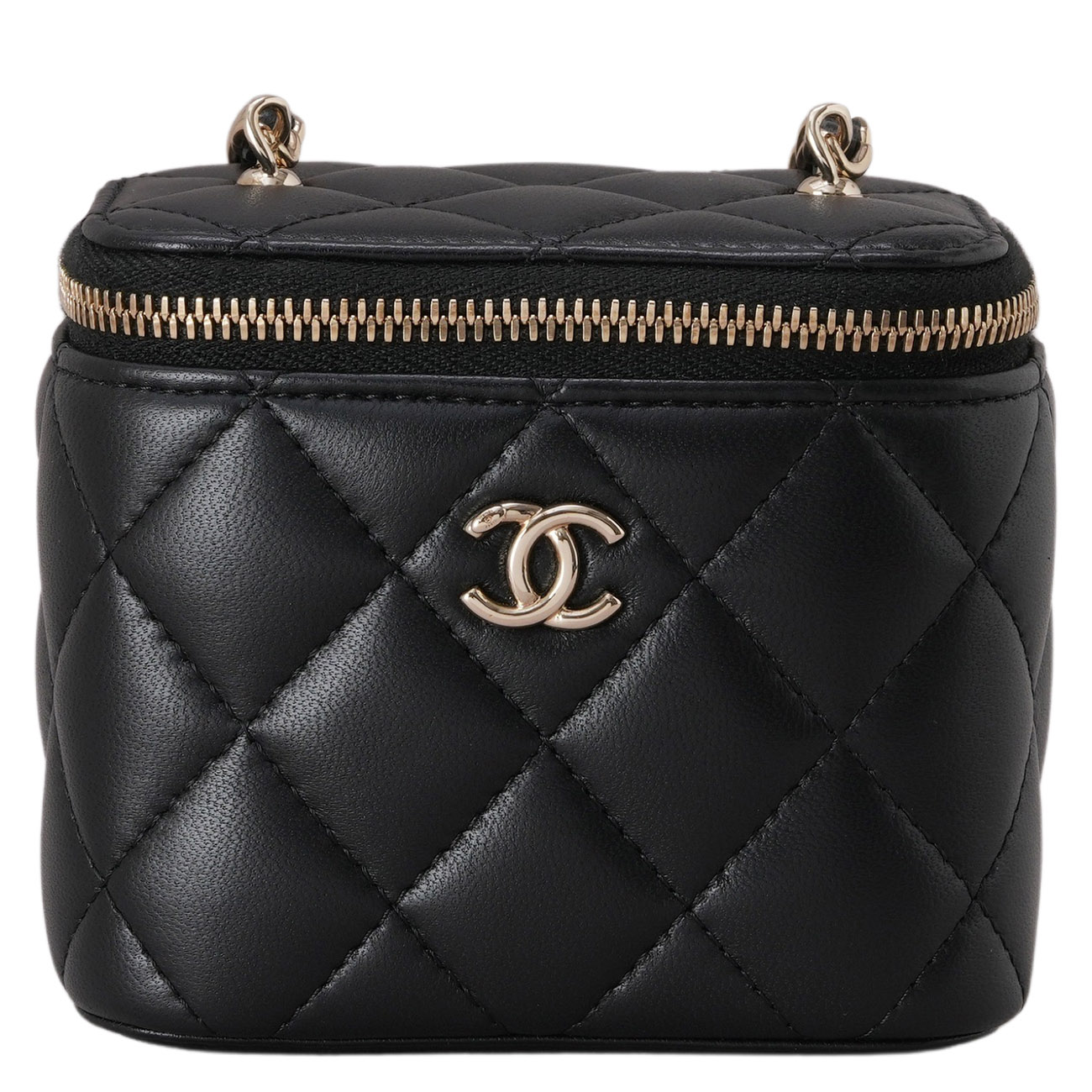 CHANEL(USED)샤넬 AP1447 램스킨 체크볼 베니티 미니