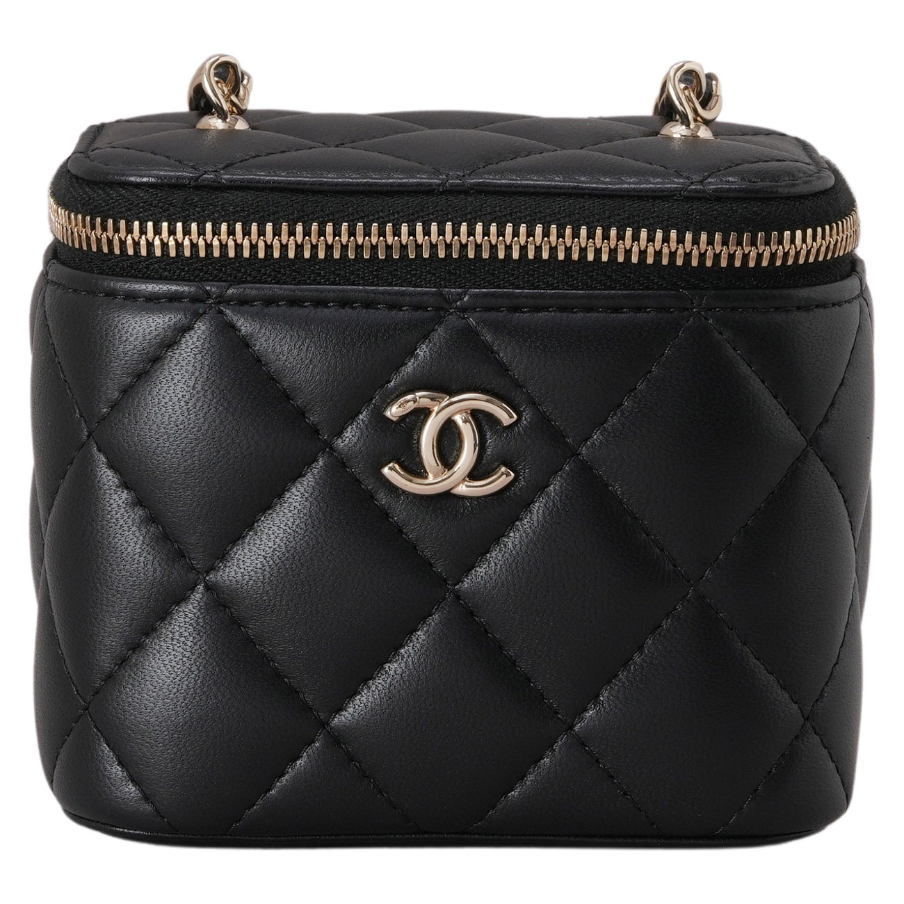 CHANEL(USED)샤넬 AP1447 램스킨 체크볼 베니티 미니