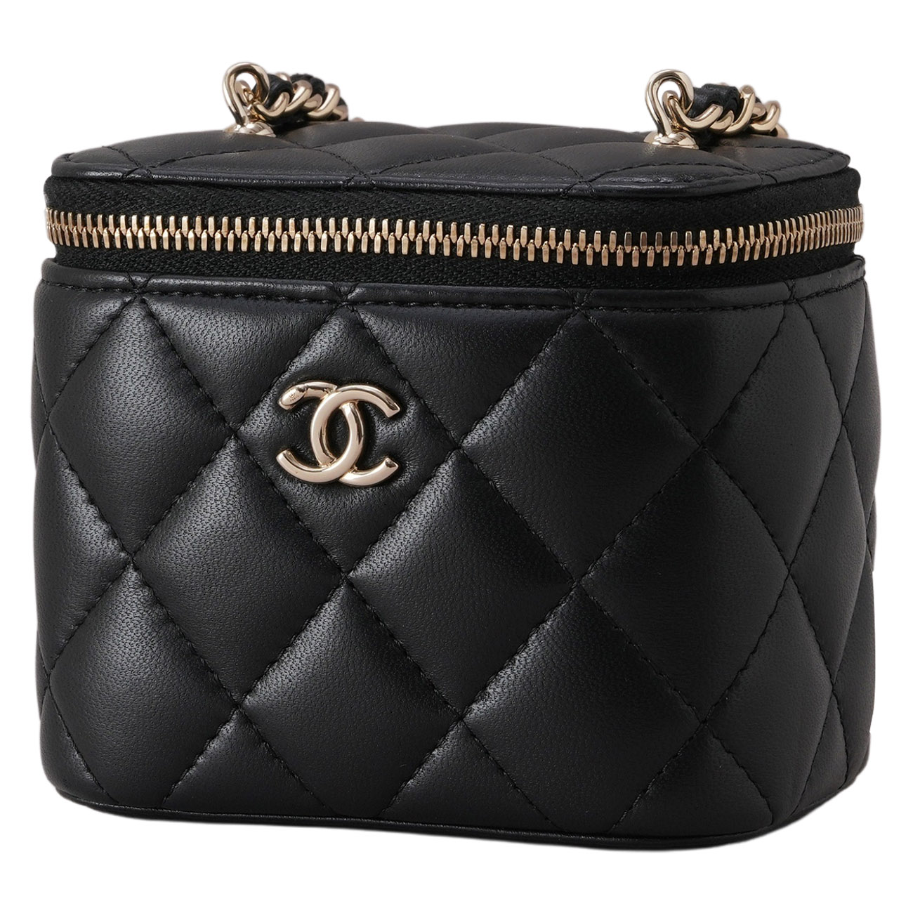 CHANEL(USED)샤넬 AP1447 램스킨 체크볼 베니티 미니