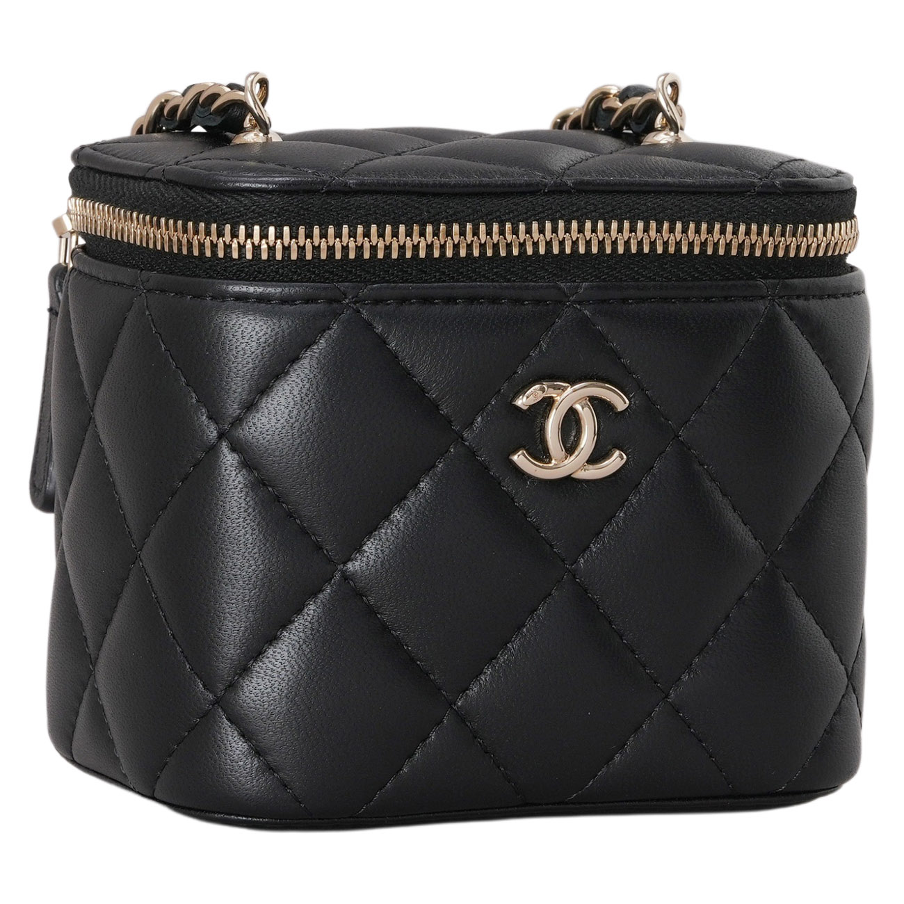 CHANEL(USED)샤넬 AP1447 램스킨 체크볼 베니티 미니