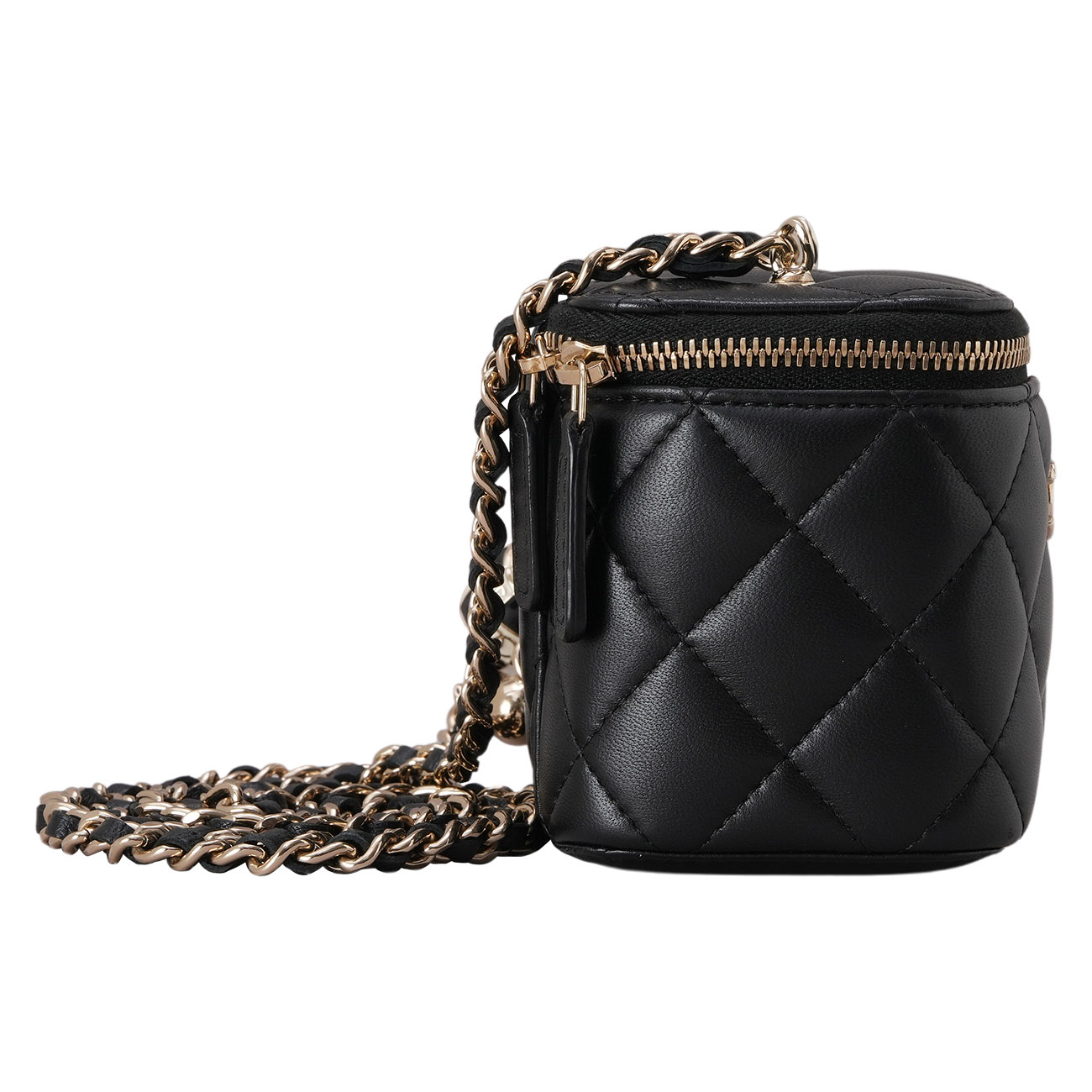 CHANEL(USED)샤넬 AP1447 램스킨 체크볼 베니티 미니
