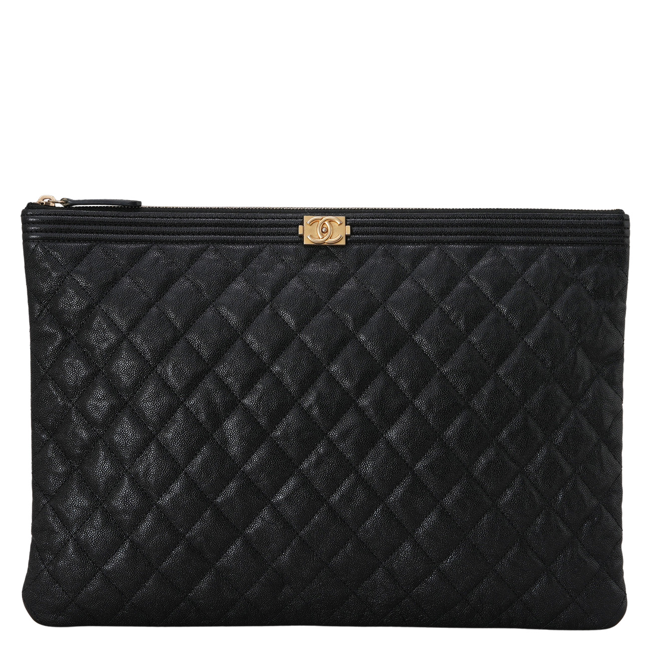 CHANEL(USED)샤넬 캐비어 보이샤넬 라지 클러치