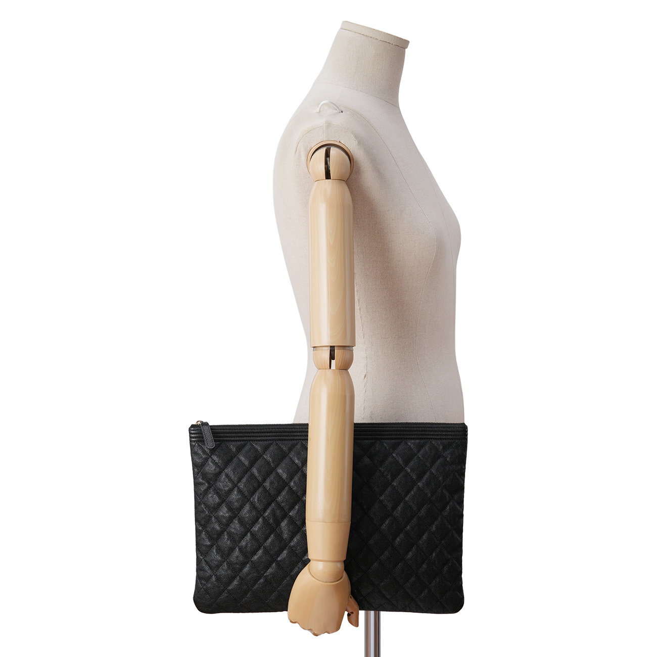 CHANEL(USED)샤넬 캐비어 보이샤넬 라지 클러치