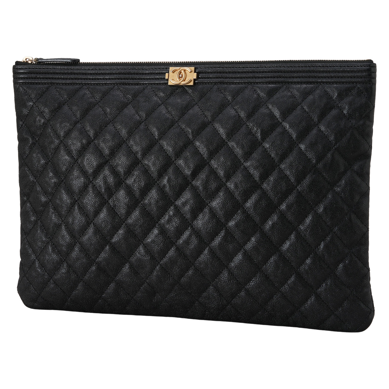 CHANEL(USED)샤넬 캐비어 보이샤넬 라지 클러치
