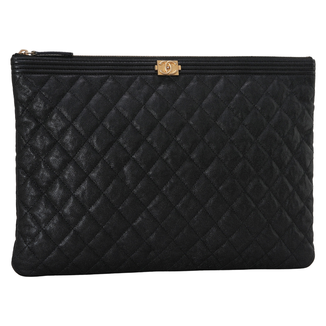 CHANEL(USED)샤넬 캐비어 보이샤넬 라지 클러치