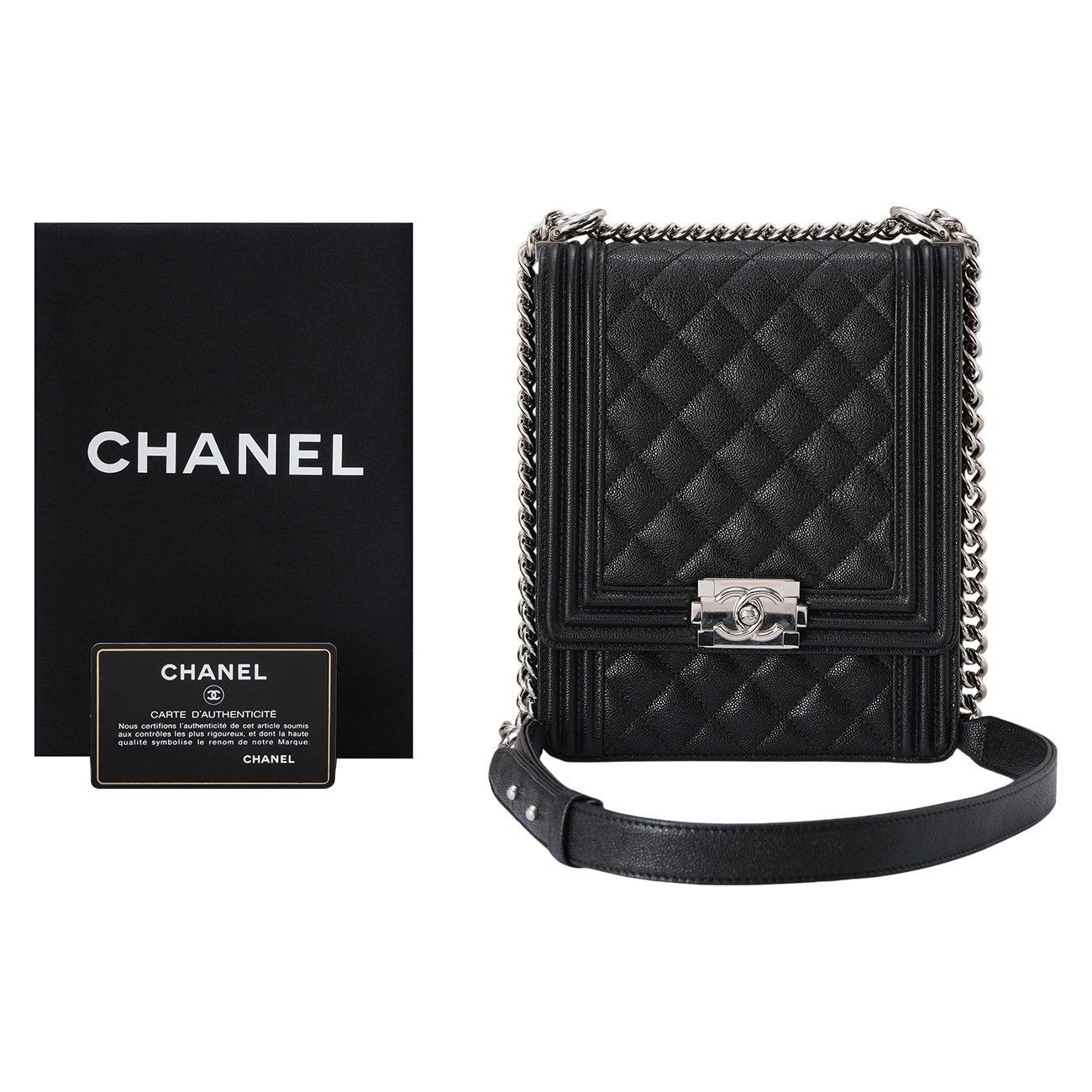 CHANEL(USED)샤넬 캐비어 보이샤넬 사첼백