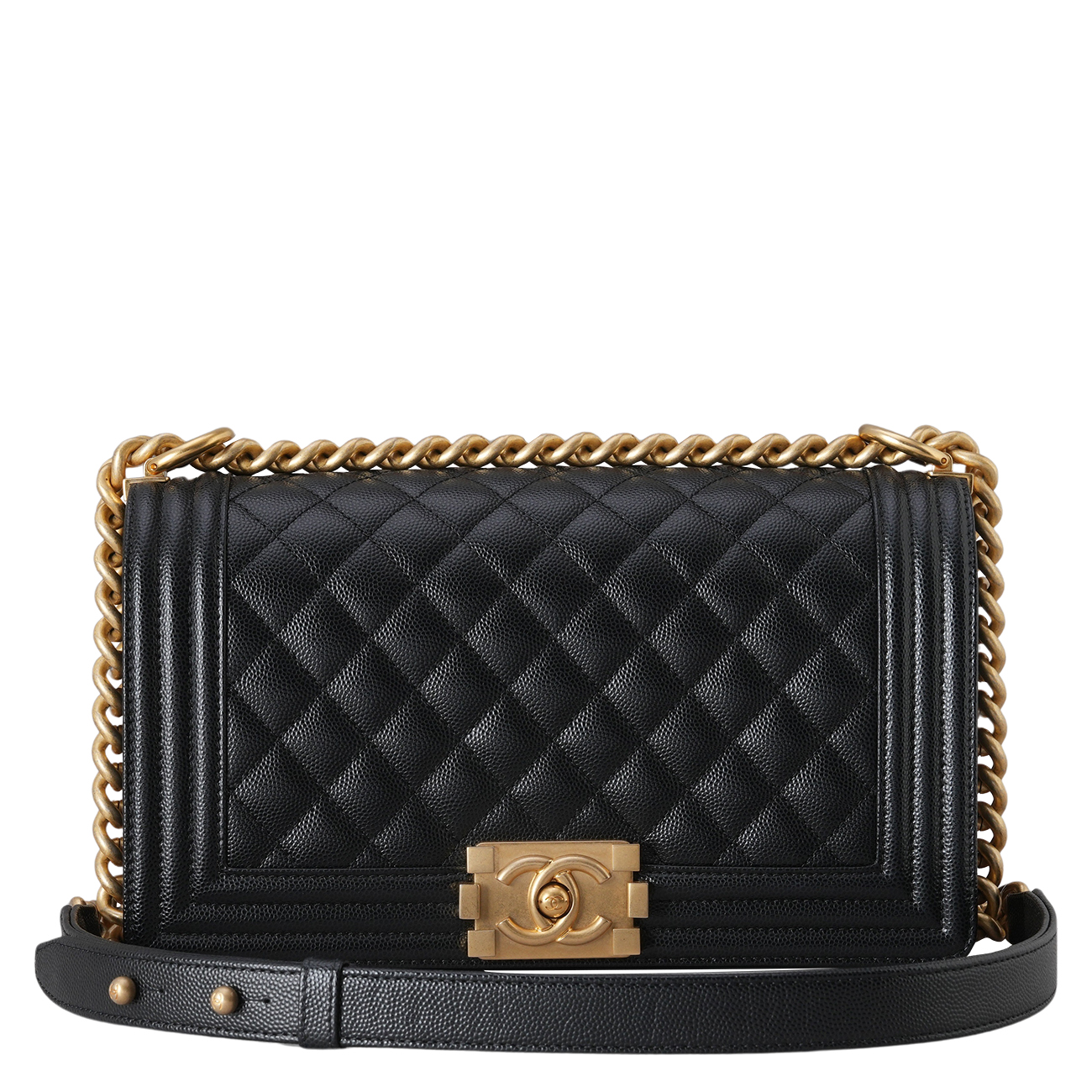 CHANEL(USED)샤넬 A67086 캐비어 보이백 미듐