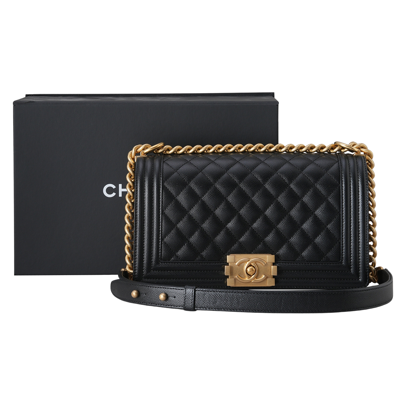 CHANEL(USED)샤넬 A67086 캐비어 보이백 미듐