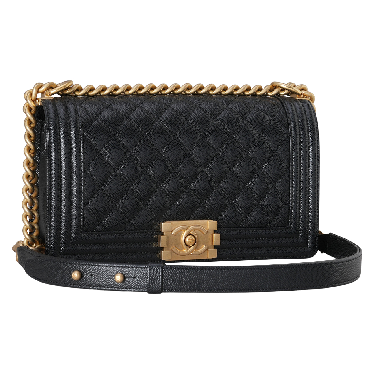 CHANEL(USED)샤넬 A67086 캐비어 보이백 미듐