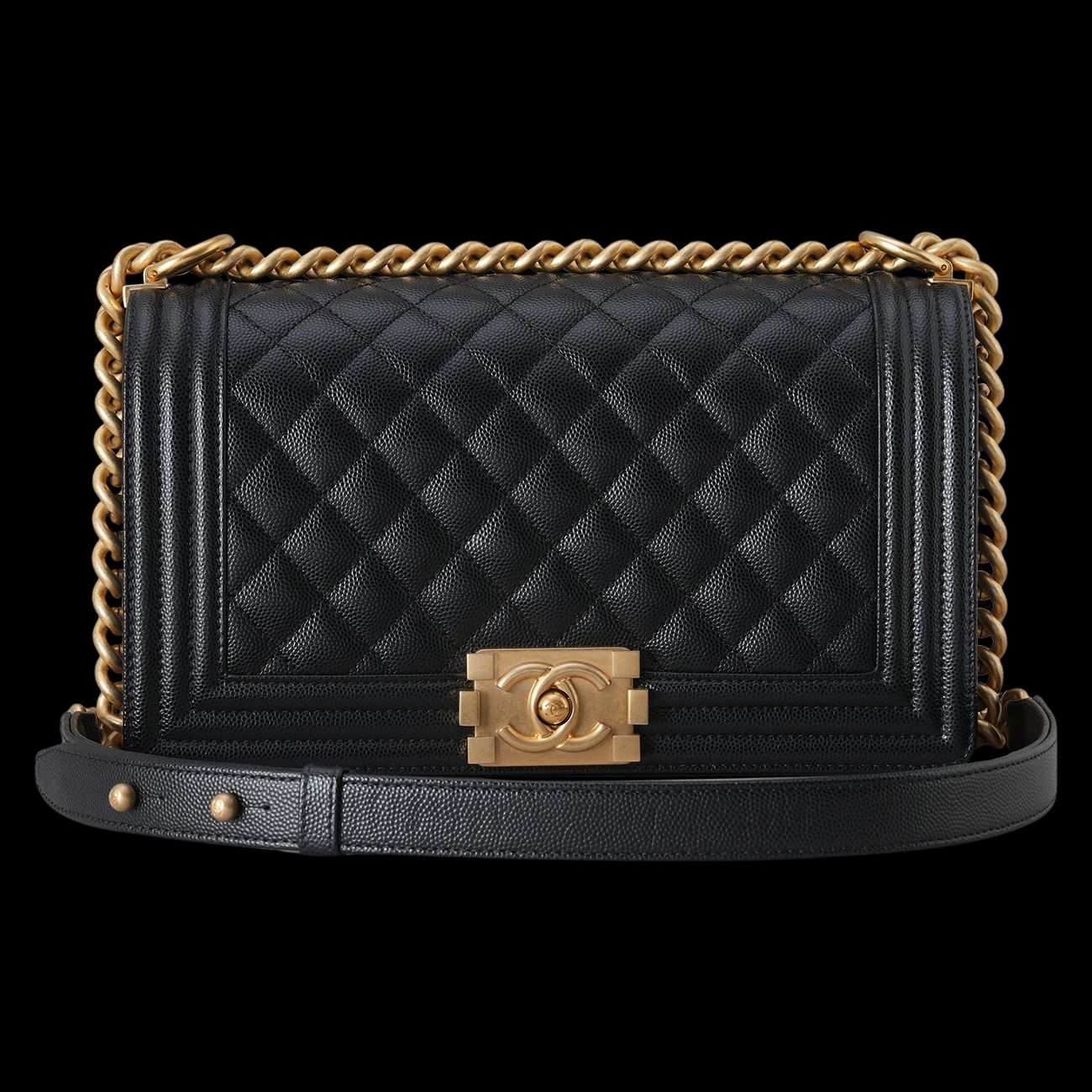 CHANEL(USED)샤넬 A67086 캐비어 보이백 미듐