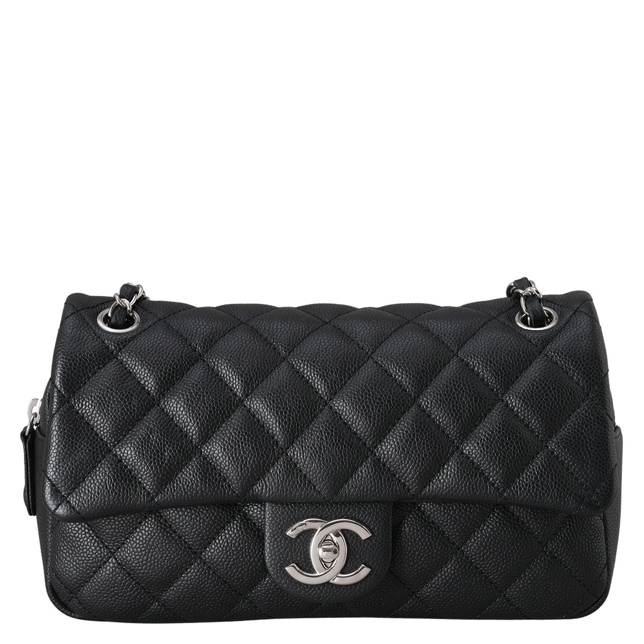 CHANEL(USED) 샤넬 시즌 캐비어 CC로고 지퍼 플랩백