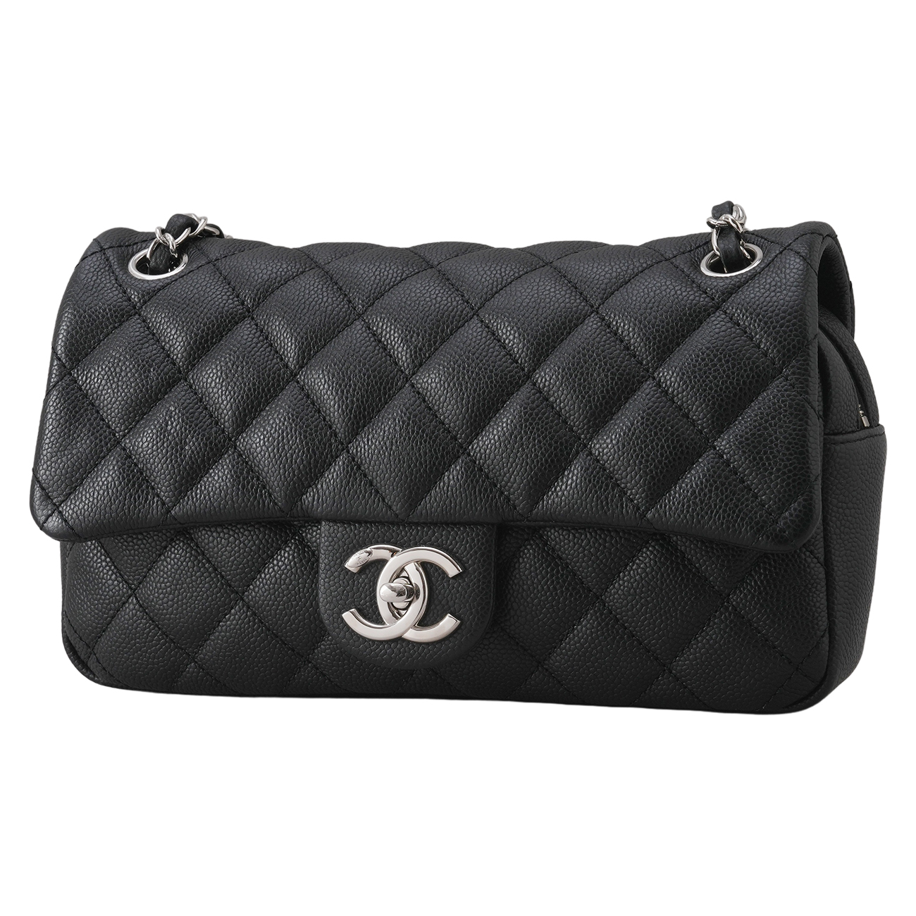 CHANEL(USED) 샤넬 시즌 캐비어 CC로고 지퍼 플랩백