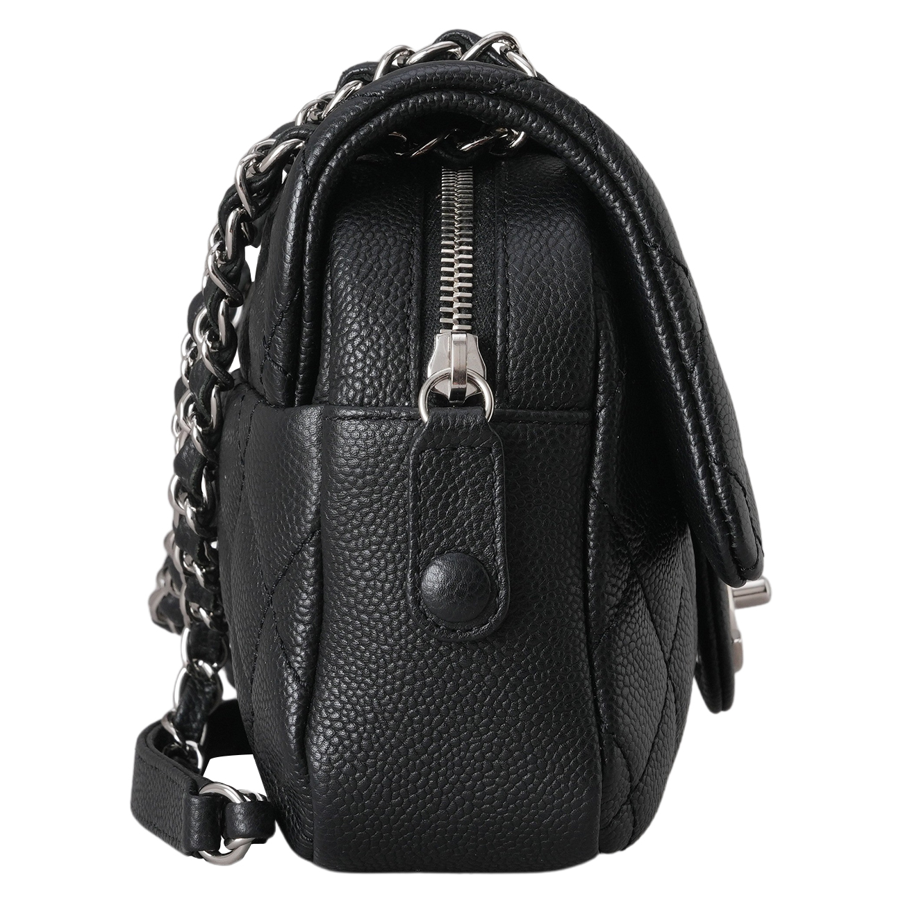CHANEL(USED) 샤넬 시즌 캐비어 CC로고 지퍼 플랩백