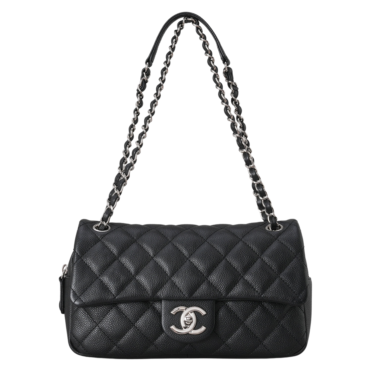 CHANEL(USED) 샤넬 시즌 캐비어 CC로고 지퍼 플랩백