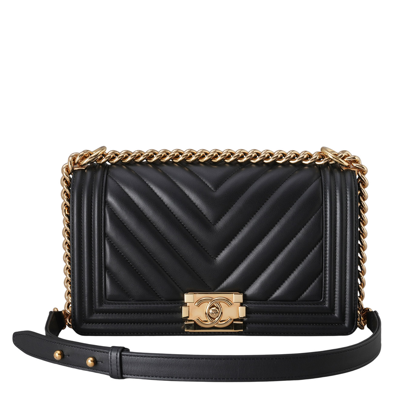 CHANEL(USED)샤넬 쉐브론 보이샤넬 미듐 플랩백