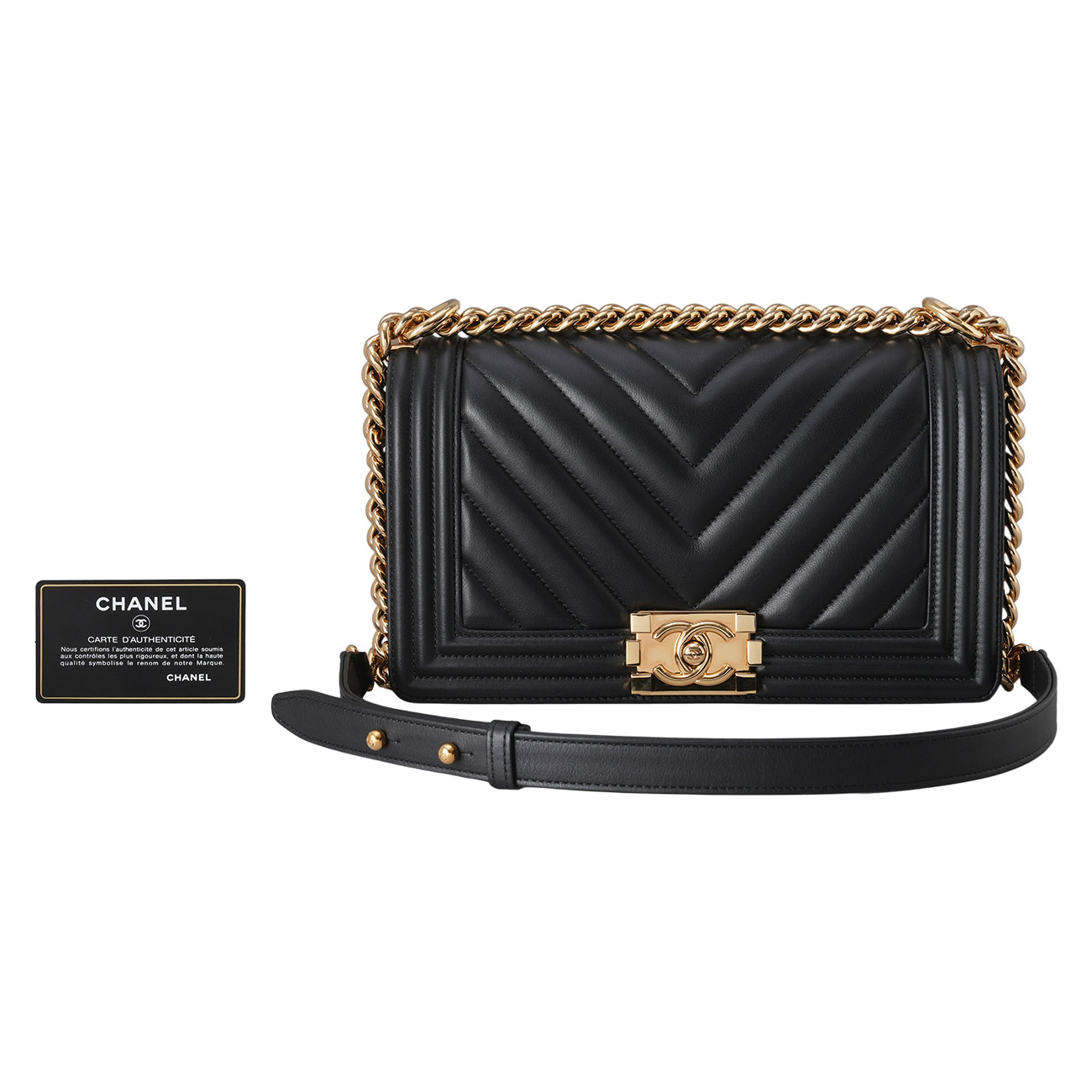 CHANEL(USED)샤넬 쉐브론 보이샤넬 미듐 플랩백