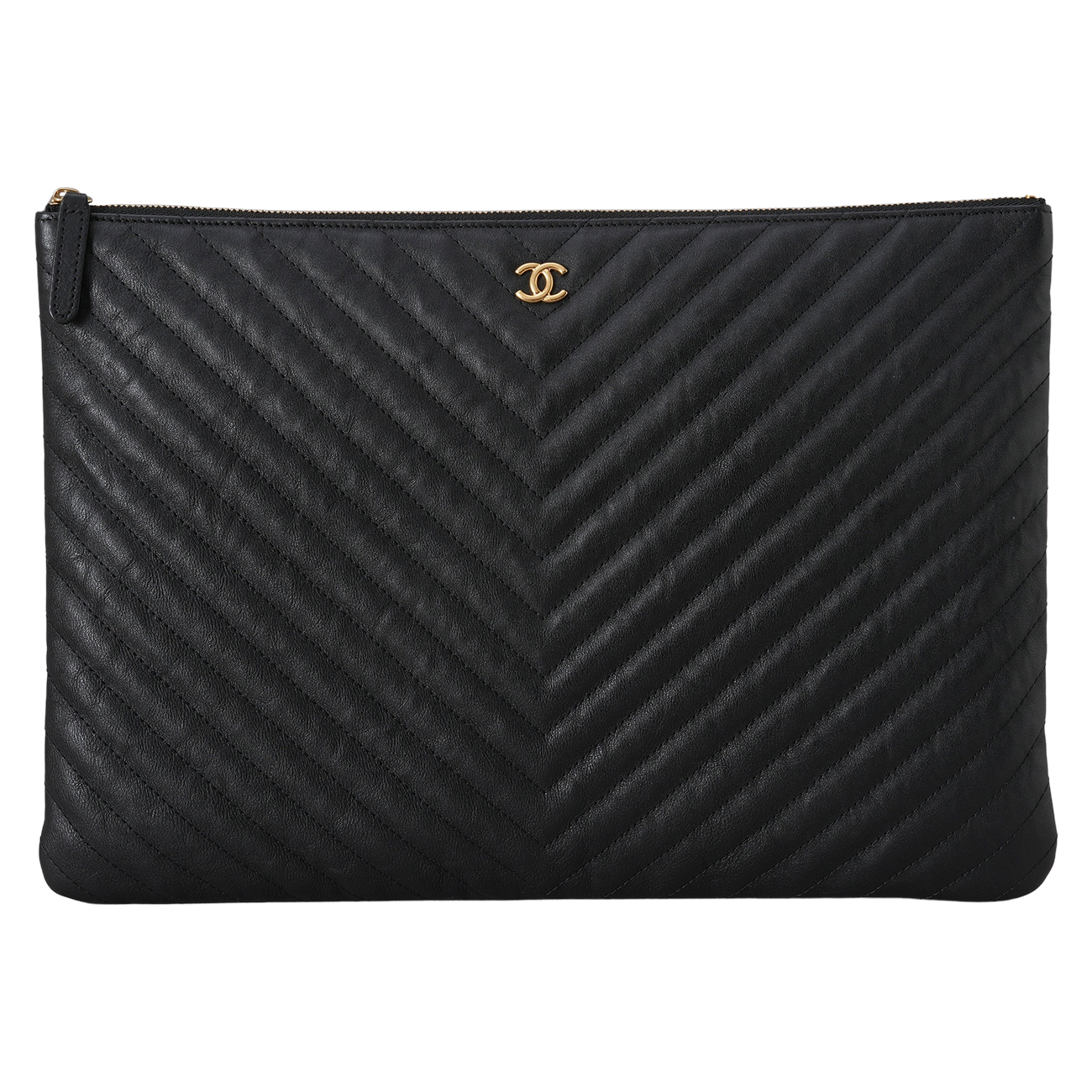 CHANEL(USED)샤넬 클래식 쉐브론 클러치 라지