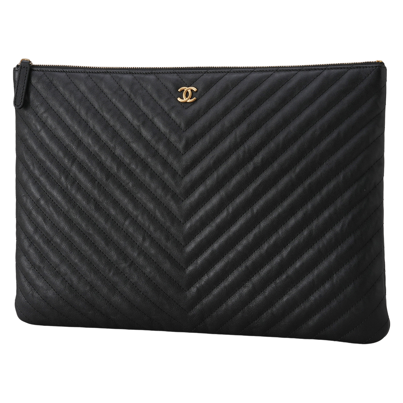 CHANEL(USED)샤넬 클래식 쉐브론 클러치 라지