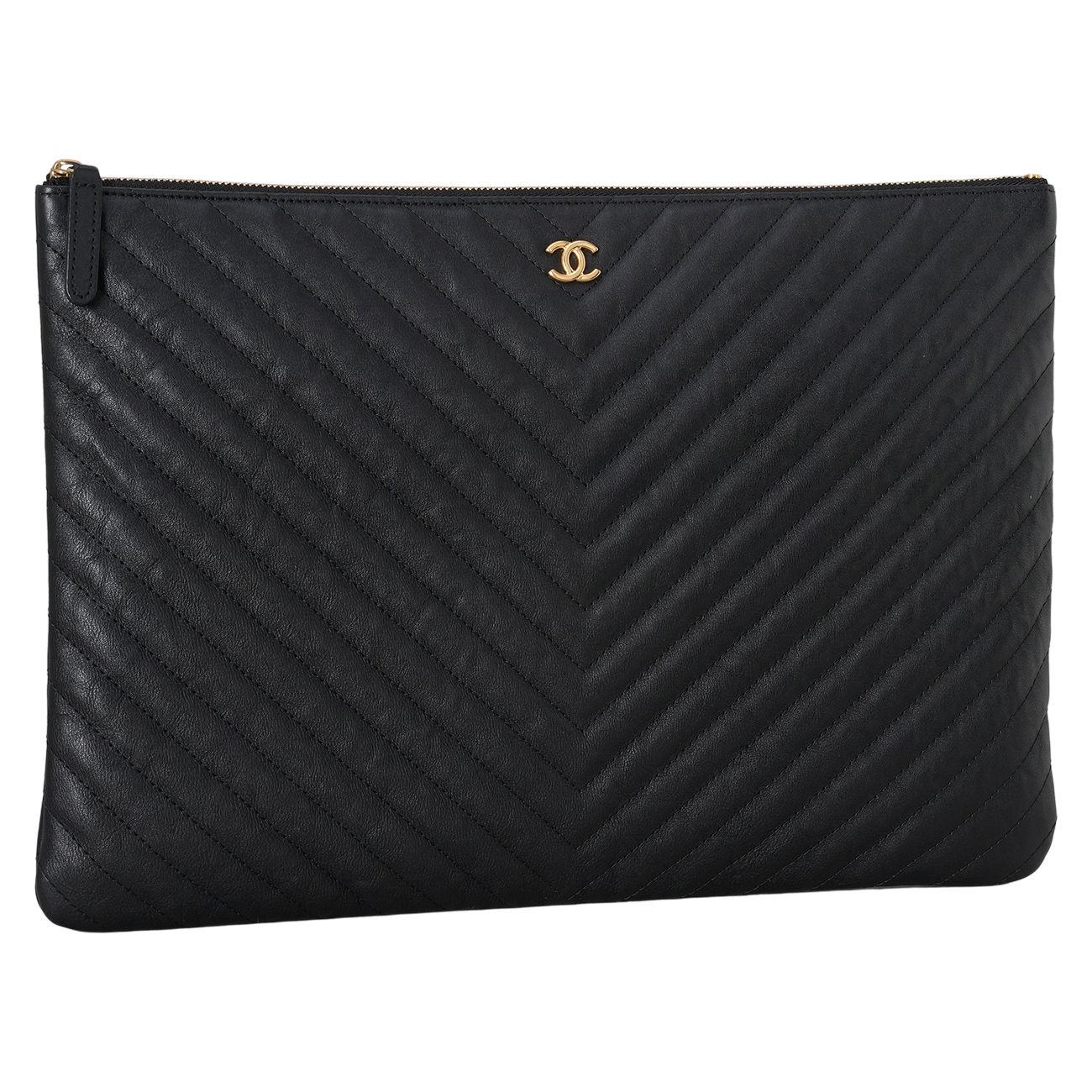 CHANEL(USED)샤넬 클래식 쉐브론 클러치 라지