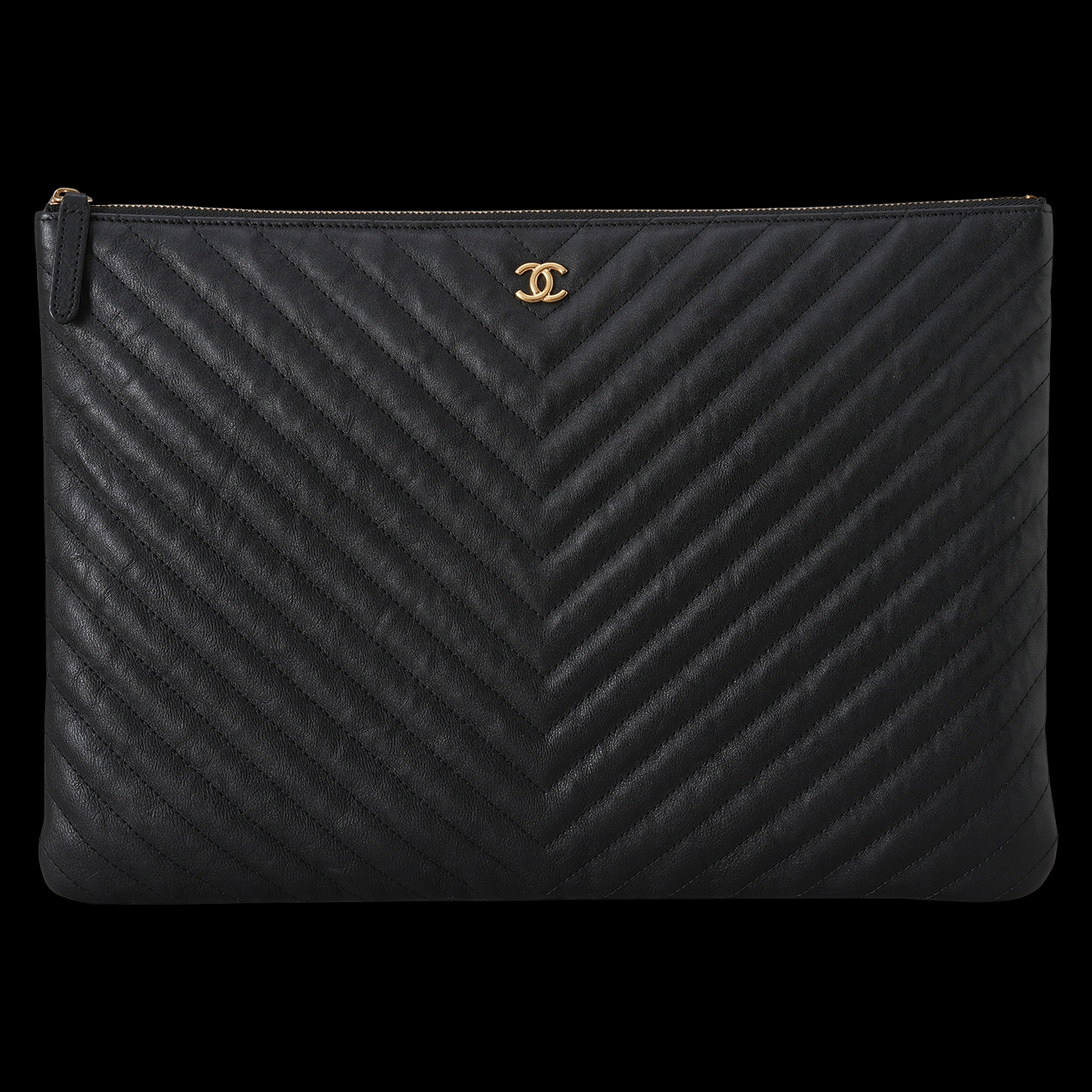 CHANEL(USED)샤넬 클래식 쉐브론 클러치 라지