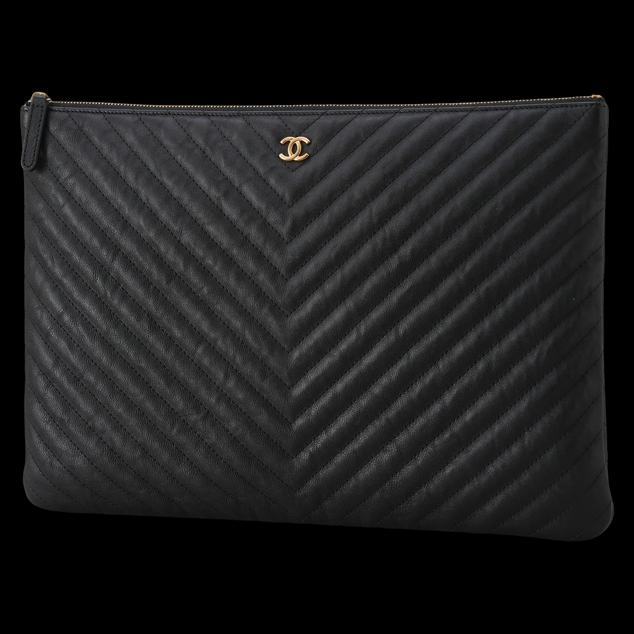 CHANEL(USED)샤넬 클래식 쉐브론 클러치 라지