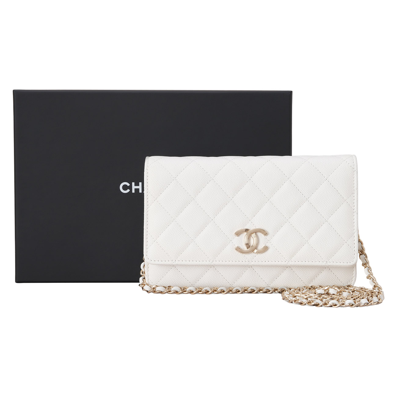 CHANEL(USED)샤넬 시즌 캐비어 CC로고 WOC