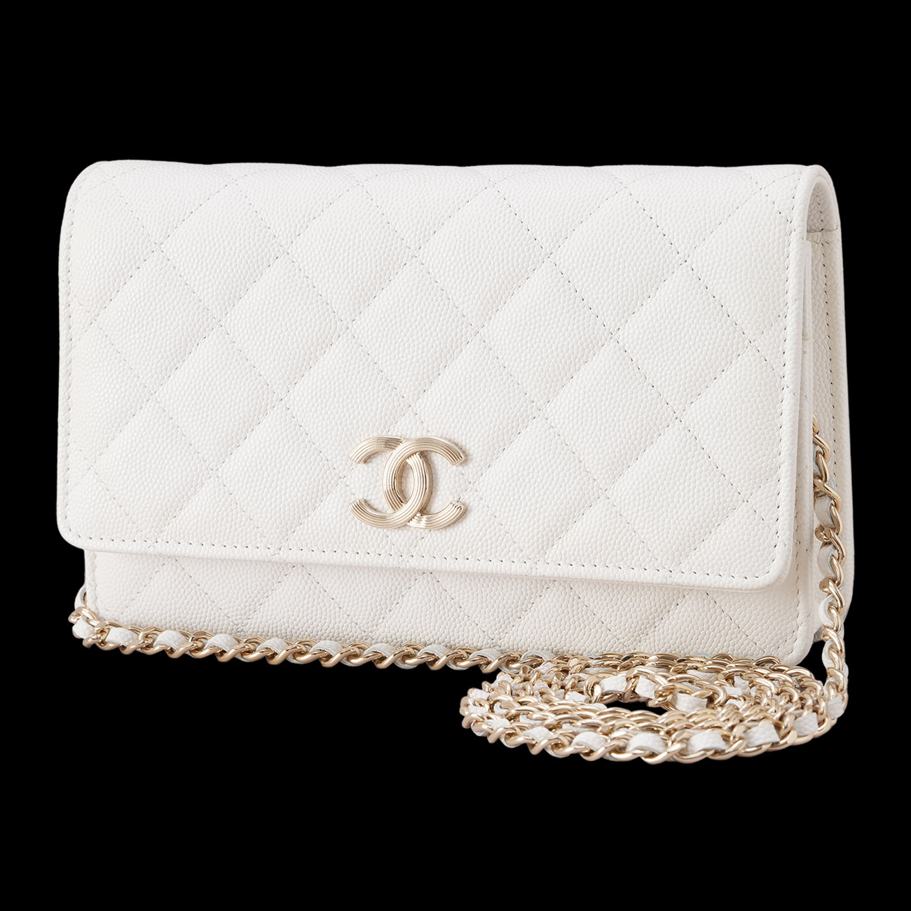 CHANEL(USED)샤넬 시즌 캐비어 CC로고 WOC