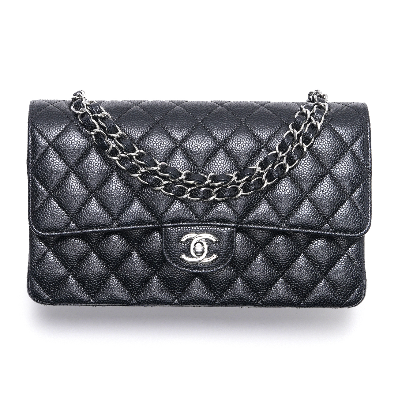 CHANEL(USED)샤넬 A01112 캐비어 클래식 미듐 플랩백