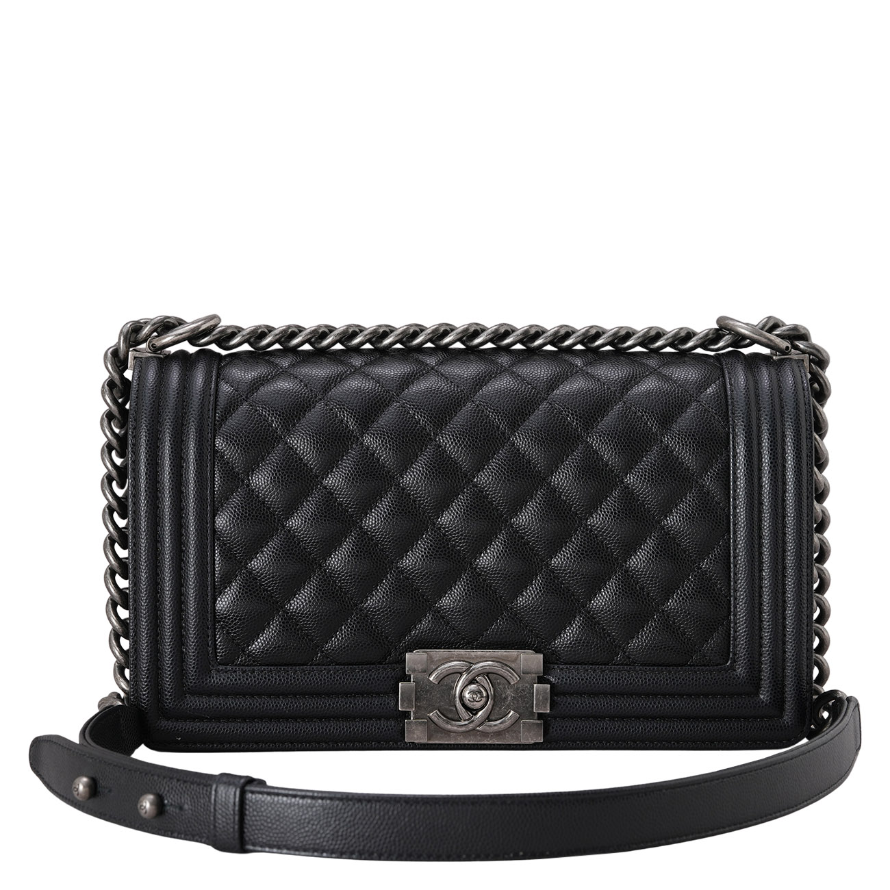 CHANEL(USED)샤넬 캐비어 보이샤넬 미듐 플랩백