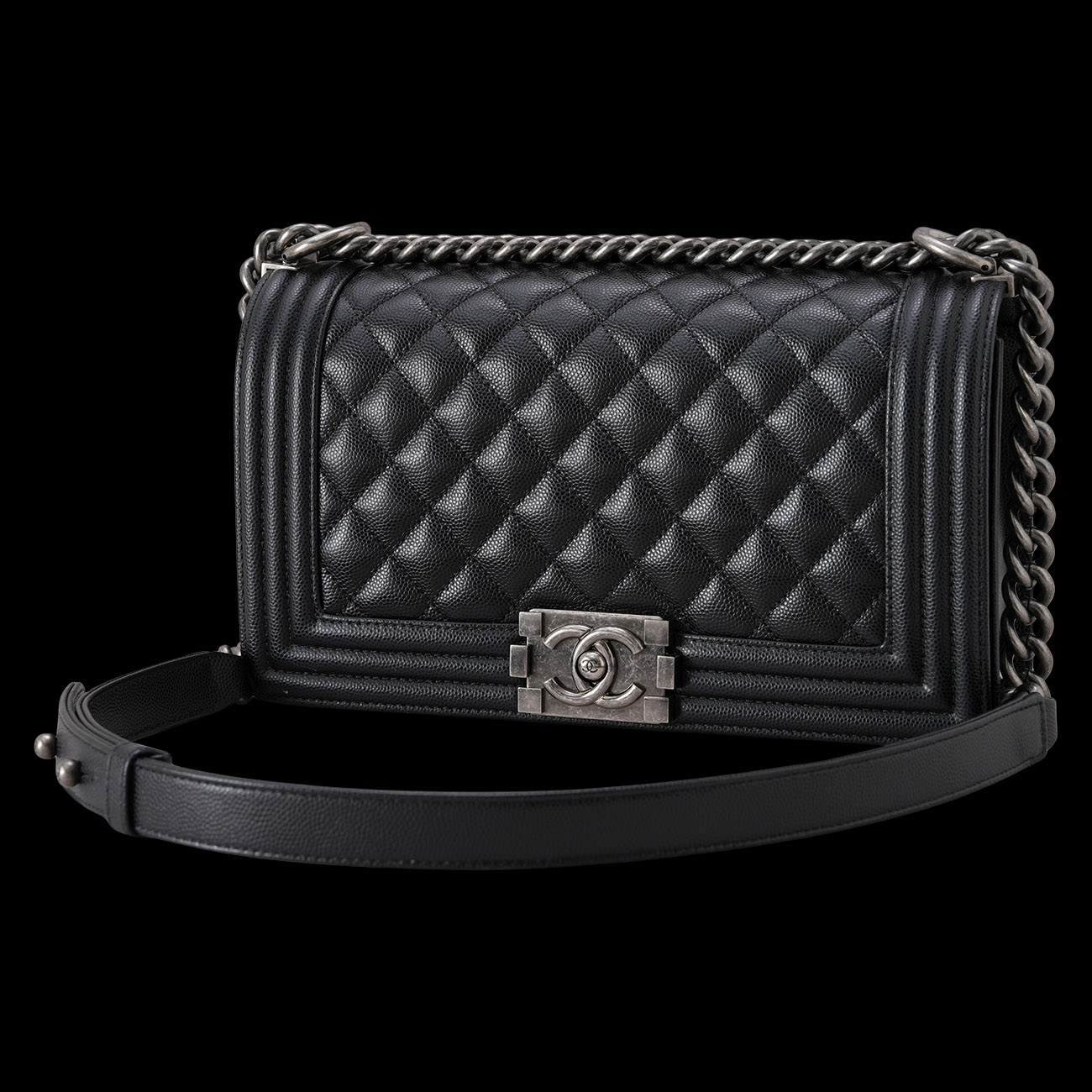 CHANEL(USED)샤넬 캐비어 보이샤넬 미듐 플랩백