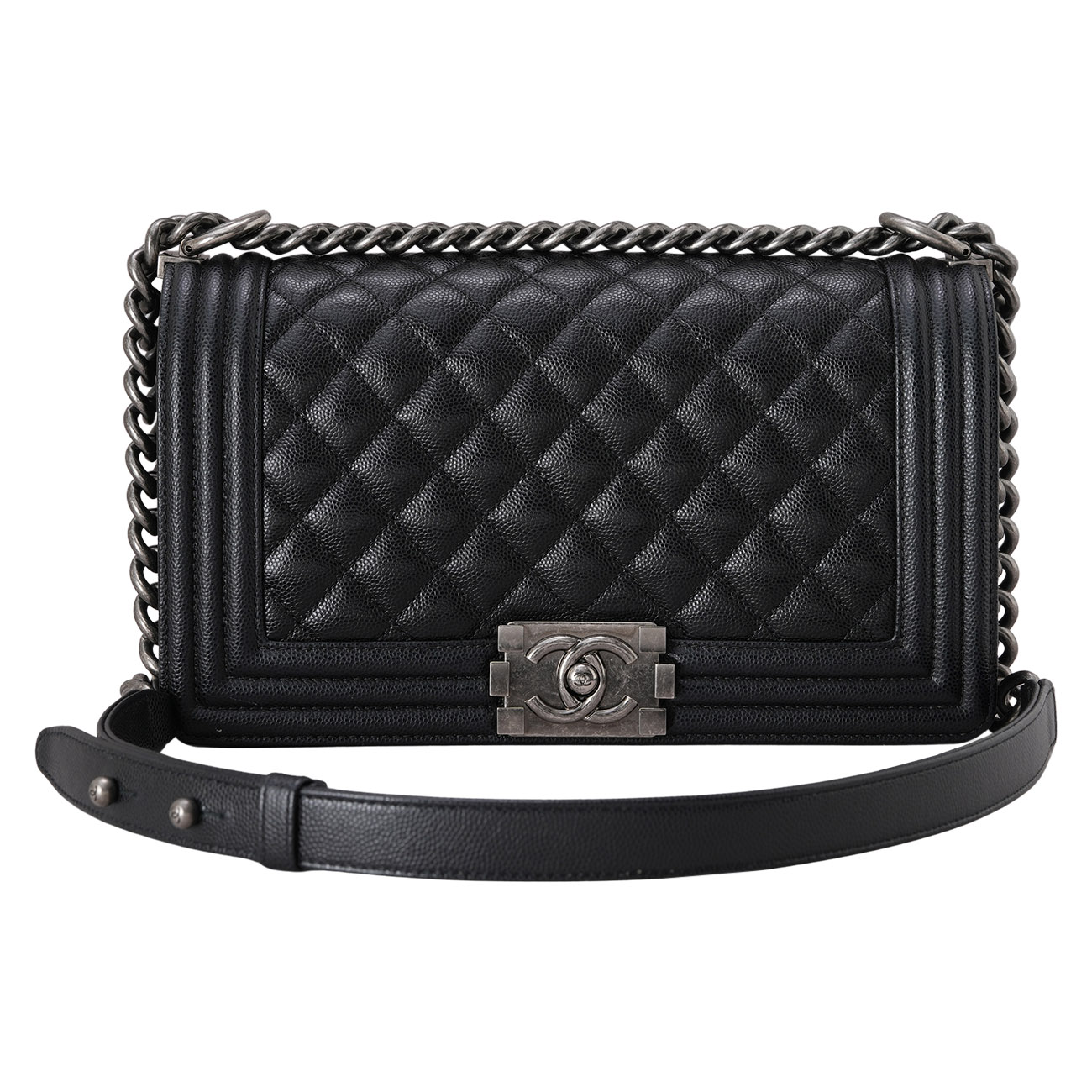 CHANEL(USED)샤넬 캐비어 보이샤넬 미듐 플랩백