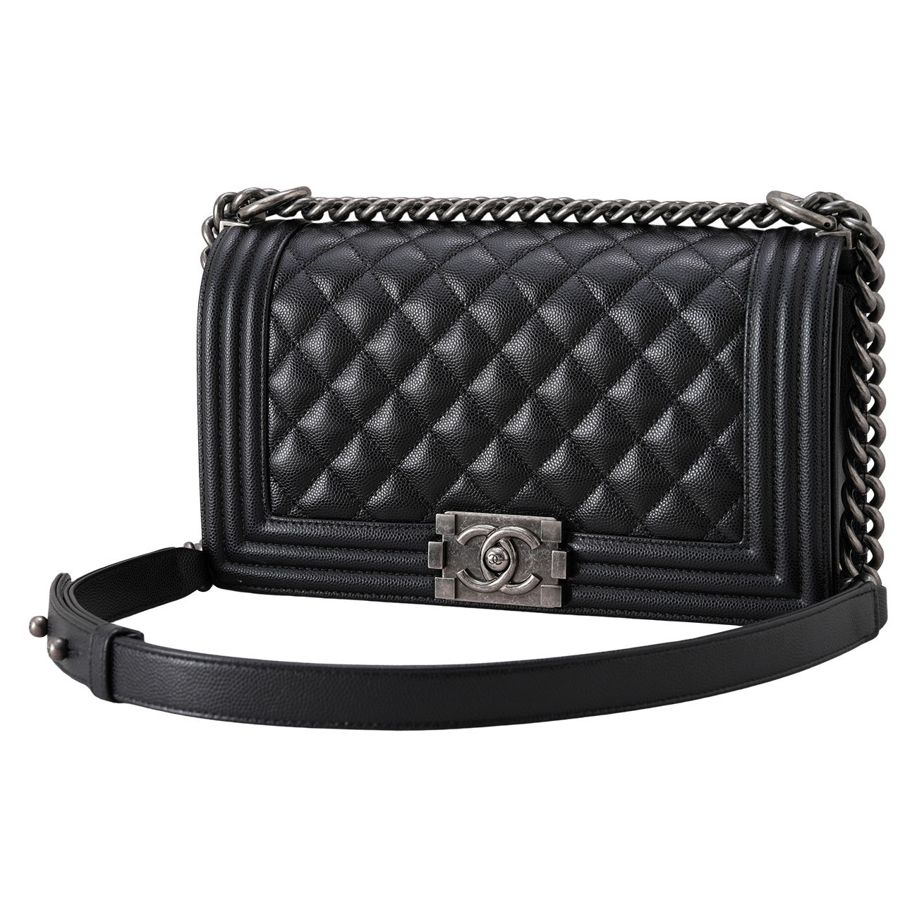 CHANEL(USED)샤넬 캐비어 보이샤넬 미듐 플랩백