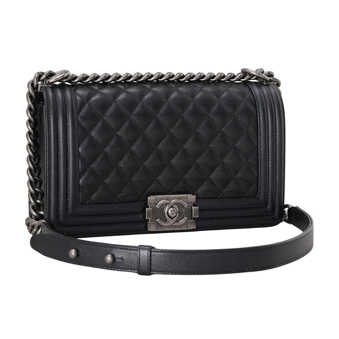 CHANEL(USED)샤넬 캐비어 보이샤넬 미듐 플랩백