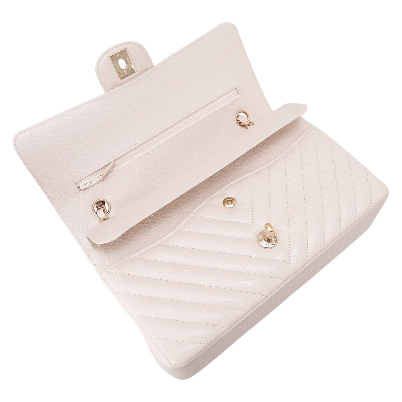 CHANEL(USED)샤넬 쉐브론 캐비어 클래식 미듐 플랩백