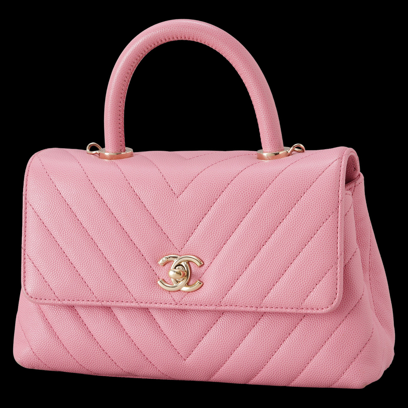CHANEL(USED)샤넬 쉐브론 캐비어 코코핸들 스몰