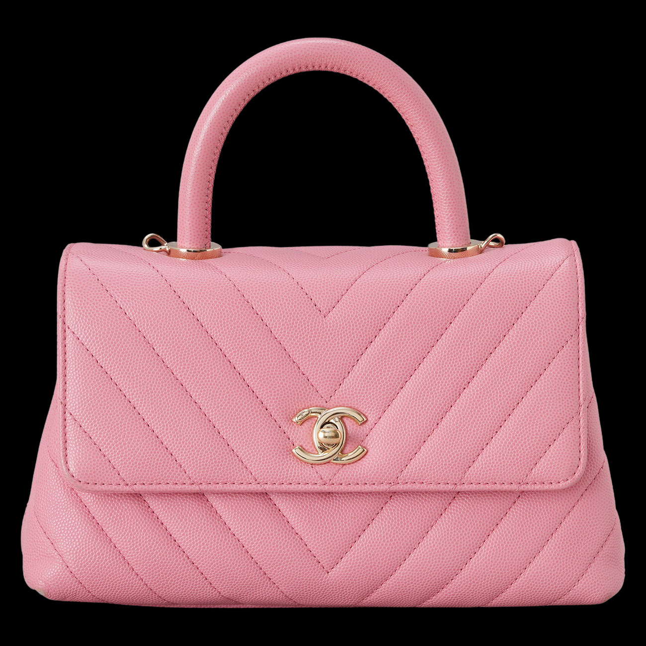 CHANEL(USED)샤넬 쉐브론 캐비어 코코핸들 스몰