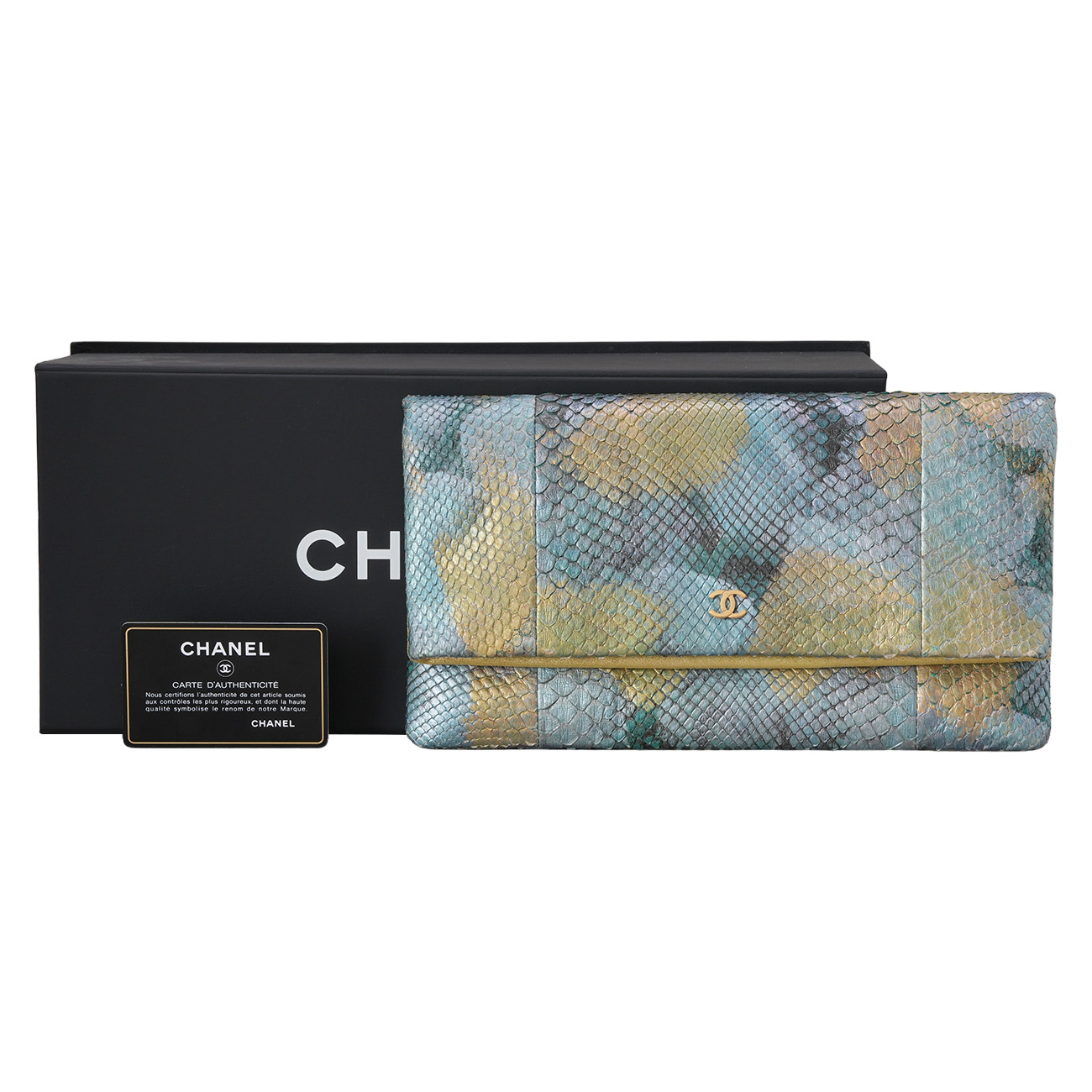 CHANEL(USED)샤넬 A82088 시즌 파이톤 플랩 클러치