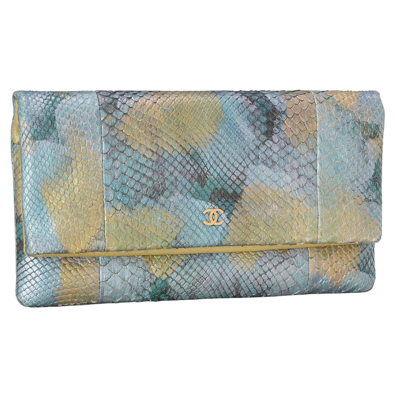 CHANEL(USED)샤넬 A82088 시즌 파이톤 플랩 클러치