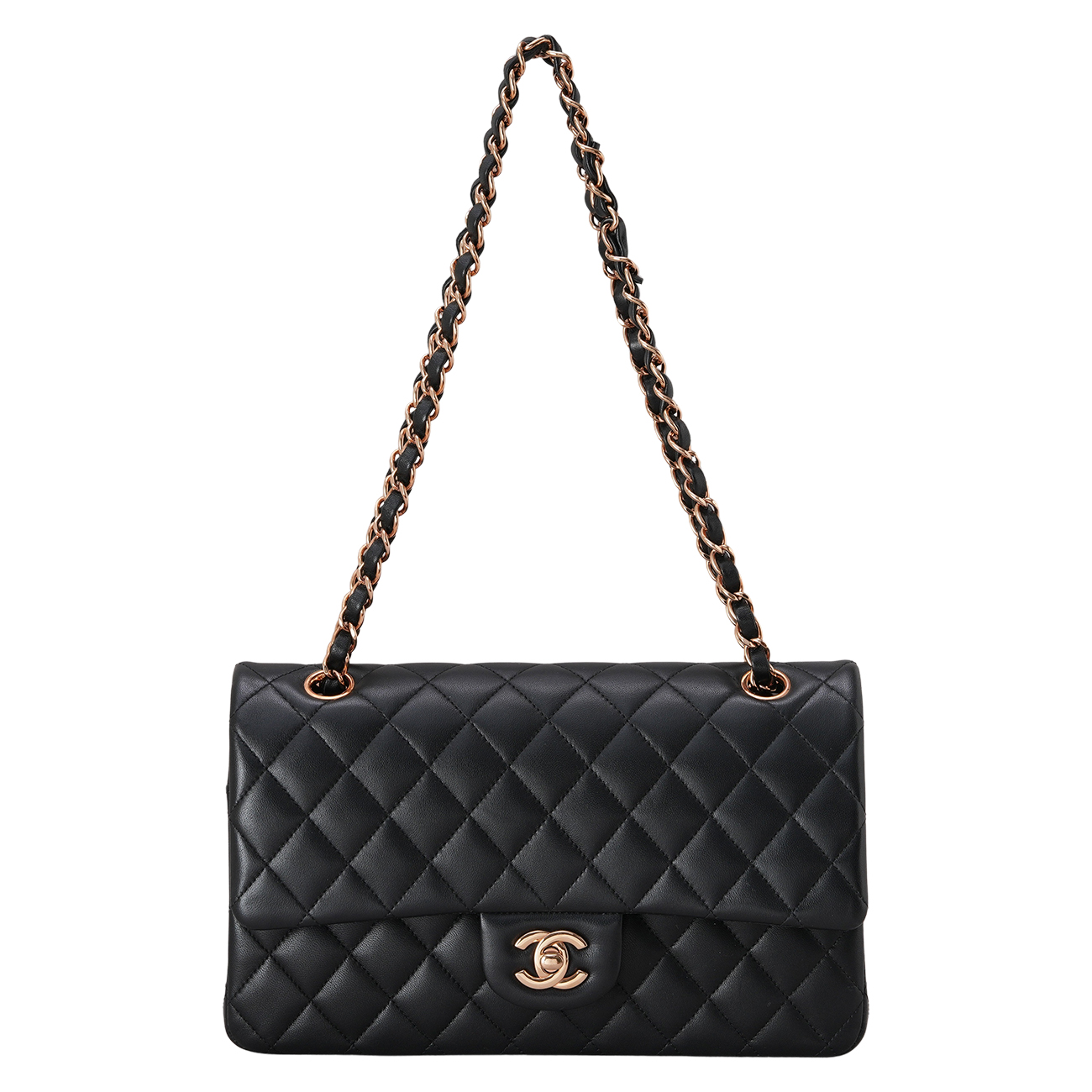CHANEL(USED)샤넬 램스킨 클래식 미듐 플랩백 블랙